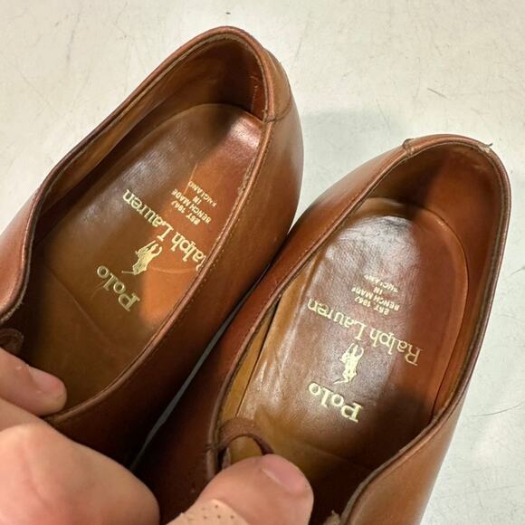 Crockett & Jones x Polo Ralph Lauren Oxford Cap Toe British Tan England 9.5 D - Picture 8 of 12
